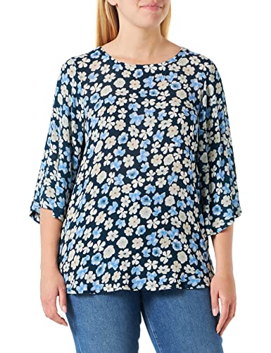 KAFFE Damska bluzka Wing Sleeve Regular fit Katara Amber Bluzka, Nadruk midnight/niebieski kwiat, 34