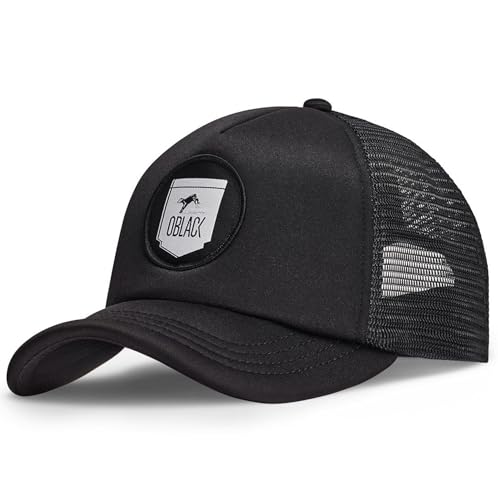 Oblack Czapka Trucker Dziecko Wyściełane Klasyczne Dzieci - Czapki Męskie Nastolatki, Łącznie czarny, rozmiar uniwersalny