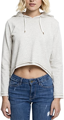 Urban Classics Damska bluza z kapturem Cropped Terry Hoody, Offwhite Melange, L