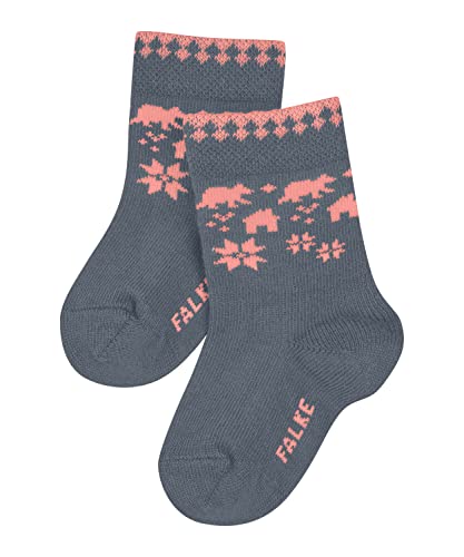 Falke Cosy Fair Isle Pończochy Unisex-Bimbi, stal szara, 50