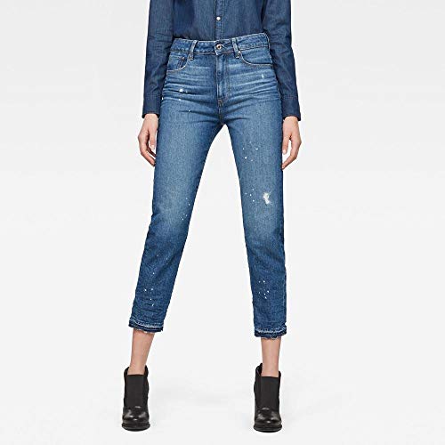 G-STAR RAW Dżinsy damskie 3301 Ultra High Waist Straight RippedG-STAR RAW 3301 Ultra High Waist Straight Ripped, Niebieski (Medium Aged Destroy D07421-8973-3142), 26W / 30L