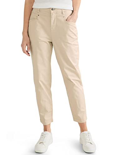 Street One Damskie spodnie chinosy, Lekki gładki piasek, 38W / 28L