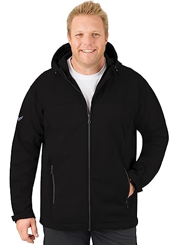 Trigema Męska kurtka softshell-Kapuzenjacke, Czarny - czarny (czarny 008), 3XL