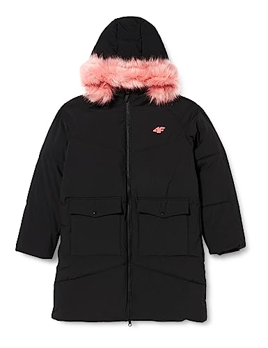 4F JUNIOR Down Jacket dla dziewczynek, DEEP BLACK, 140