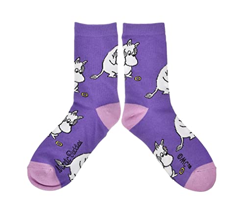 Moomintroll & pierścień do kostki damskie skarpety Muminki, fioletowe, EU 36-42, Fioletowy, różowy (Baby Pink)