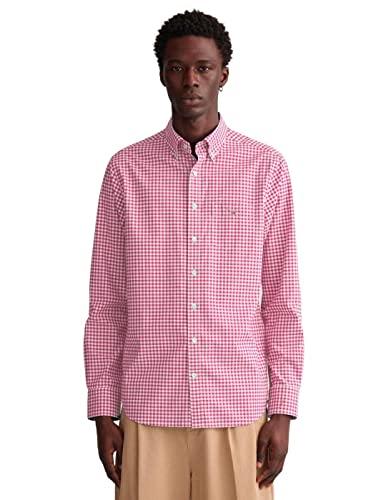GANT Koszula męska Reg Broadcloth Gingham Bd, Perky Pink, XXL