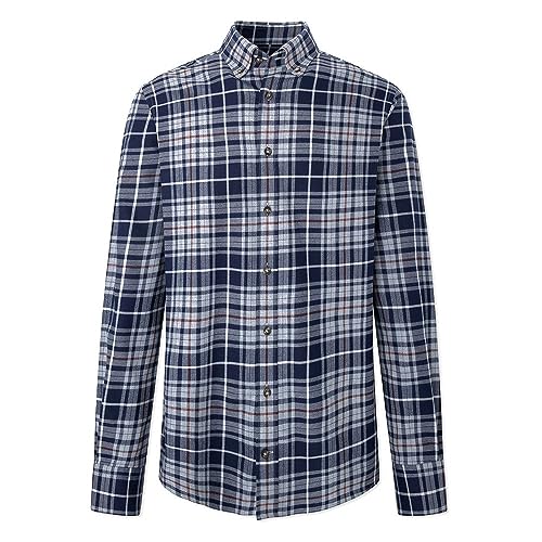 Hackett London Męska koszula flanelowa w kratę, niebieski (granatowy/czerwony), M