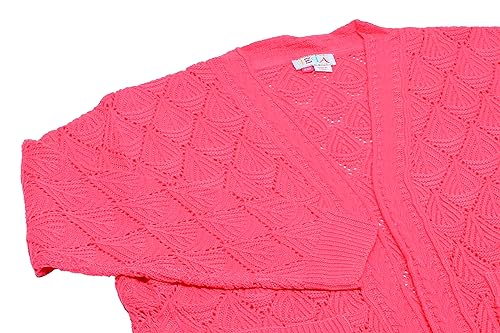 IZIA Damski prosty uchwyt, grube kieszenie, kardigan z dekoltem w serek różowy, rozmiar XS/S, Rosa, XS