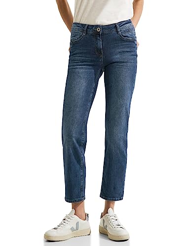 Cecil Damskie spodnie jeansowe Straight, Mid Blue Wash, 27W / 28L