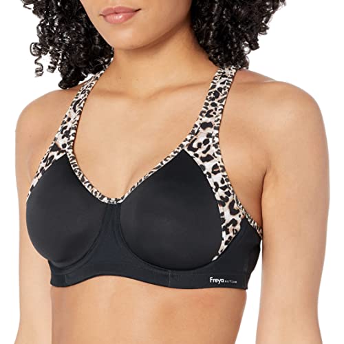 Freya Sonic biustonosz sportowy z fiszbinami, Czysty lampart czarny, 75F