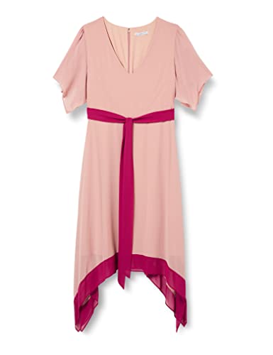 Gina Bacconi Damska dwukolorowa sukienka Hmc z krawatem koktajl, miękka róża, 18, 44