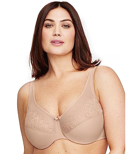 Glamorise Biustonosz z fiszbinami z fiszbinami w rozmiarze plus size Wonderwire #9003, Kawiarnia, 95E