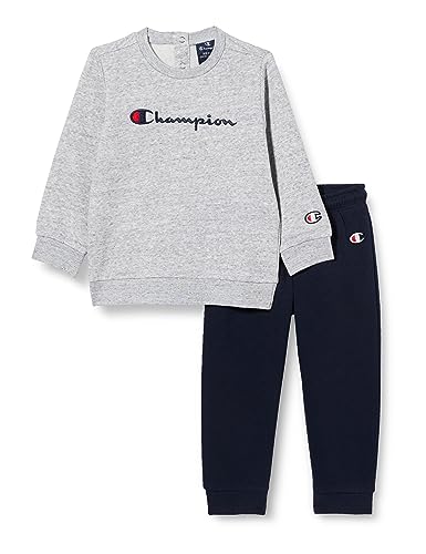 Champion Legacy American Classics TD-Crewneck Pełna Dzieci, Grigio Melange/Blu Marino, 24 miesi?cy