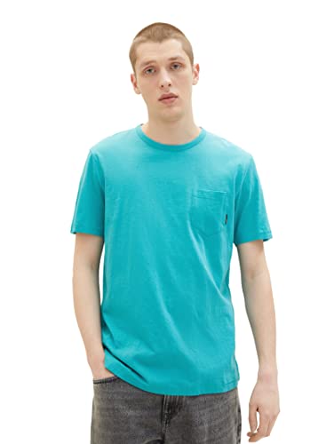 TOM TAILOR Denim Koszulka męska 1038462, 31044-Deep Turquoise, S, 31044 – głęboki turkus, S
