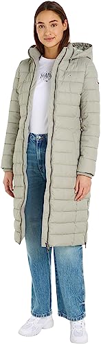 Tommy Jeans Tjw Basic damski płaszcz z kapturem, wyściełana kurtka, Wyblakła wierzba, L