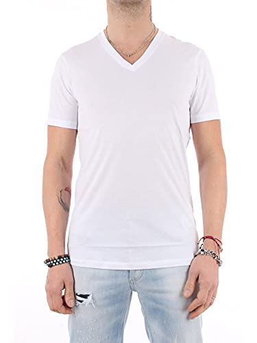 Armani Exchange Męski t-shirt Pima Cotton dekolt w serek, biały, XL