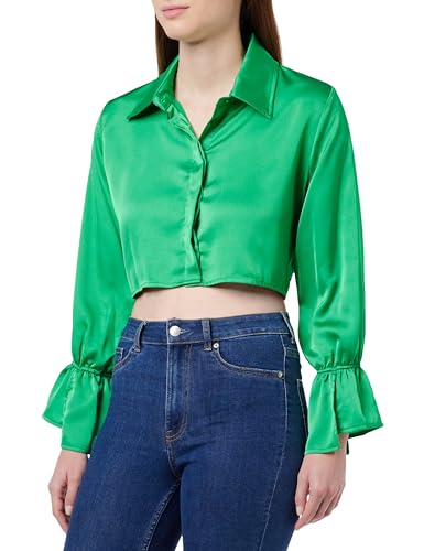 LEOMIA Bluzka damska Cropped, zielony, S