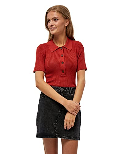 DESIRES Damski sweter polo Geisha, 8876 Burnt Red, XS