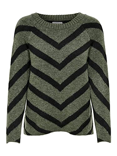ONLY Onleliza L/S KNT Noos sweter damski, Lizard/Szczegóły: w/Black, L