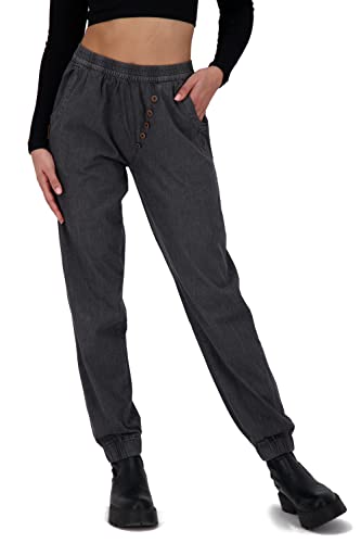 Alife and Kickin AlexisAK DNM Pants damskie spodnie jeansowe, czarny denim, S