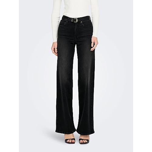 Bestseller A/S Damskie spodnie dżinsowe ONLMADISON Blush HW Wide DNM CRO099 NOOS, Washed Black, XS/34, Washed Black, (XS) W / 34L