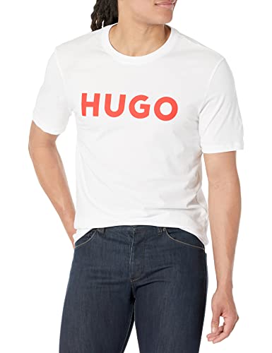 Hugo Boss Męski T-shirt z krótkim rękawem z nadrukiem, biały, rozmiar XL