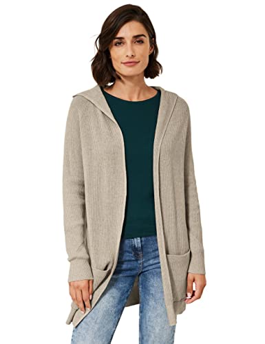 Cecil Damski B253431 długi kardigan, beżowy melanż, S, Sandy Beige Melange, S