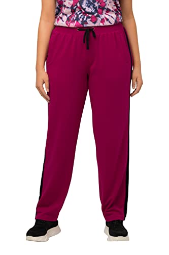 Ulla Popken Damskie spodnie do biegania, z paskami bocznymi, liliowy, 58-60 duże rozmiary