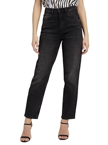Guess Damskie spodnie jeansowe Mom, czarny, 27