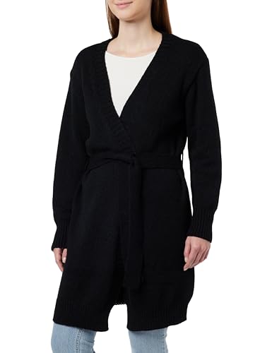 NAEMI Damski długi kardigan 25825301-NA01, czarny, XS/S, czarny, XS-S