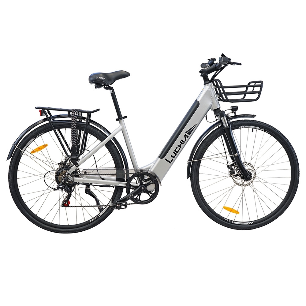 Luchia ARTURO City Electric Bike 250W Motor 36V 10AH Battery 25km/h Max Speed 55-65km Range Mechanical Disc Brake