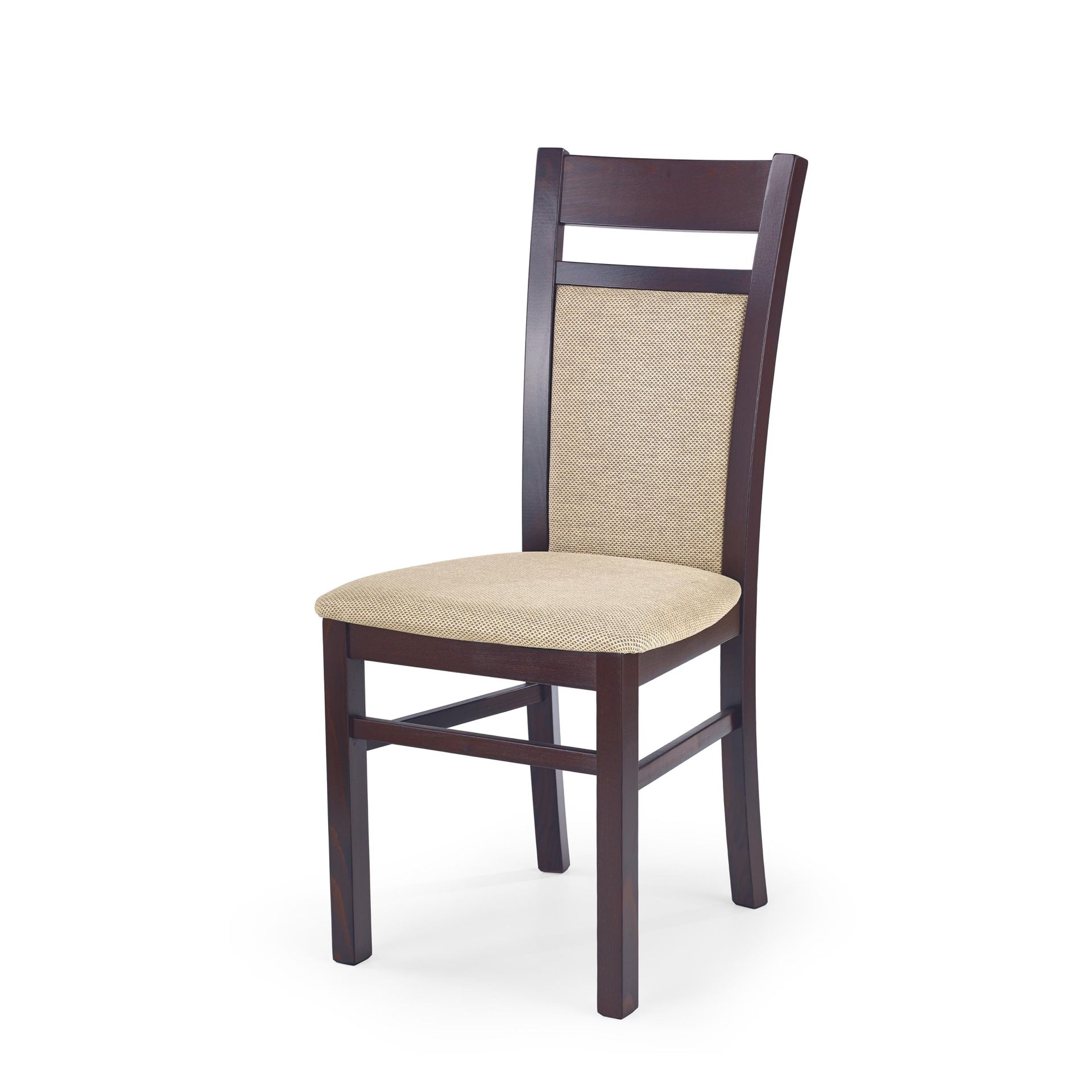 Krzesło Drewniane Gerard 2 Ciemny Orzech / Tap: Torent Beige Halmar