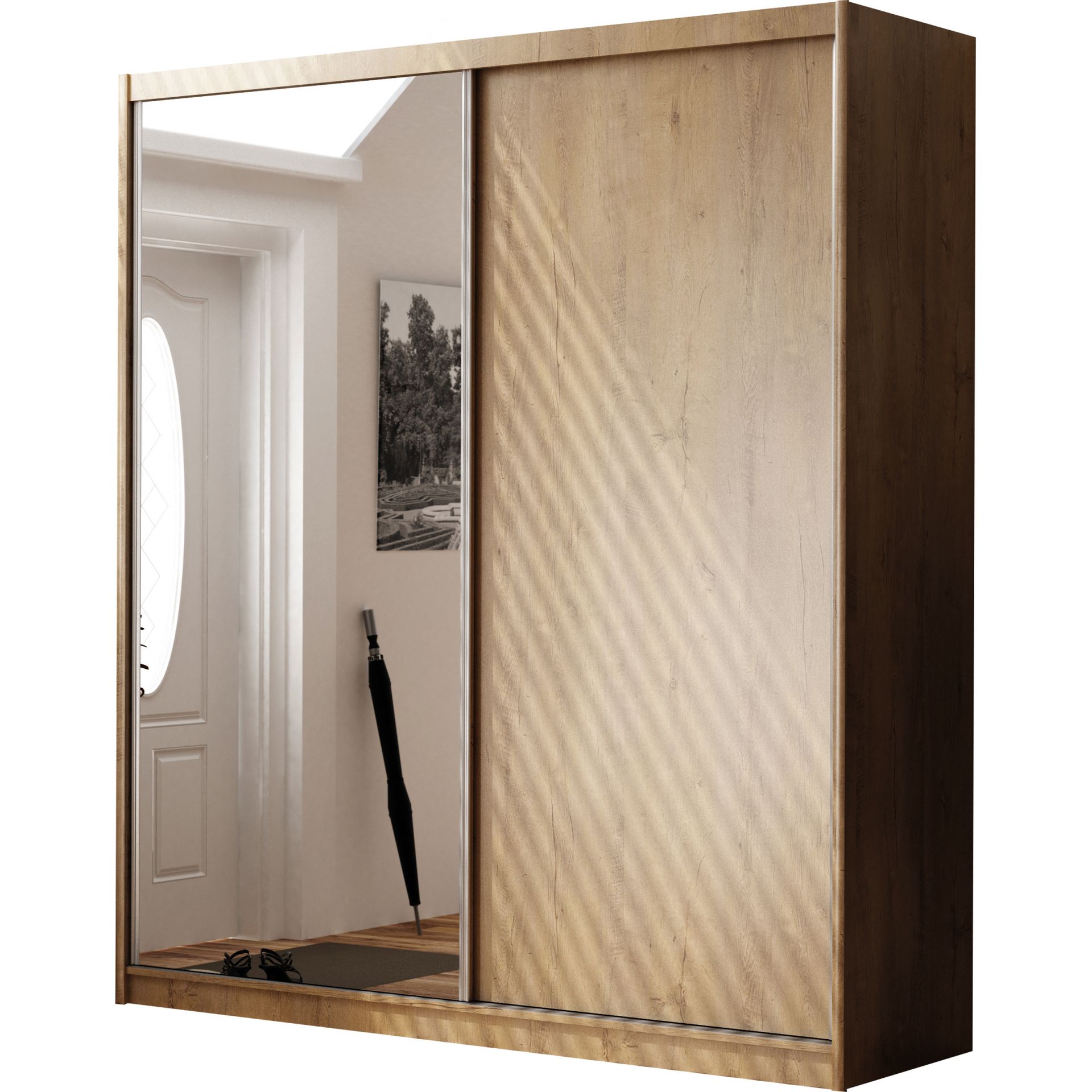 Szafa Przesuwna Maciej II Jarstol Dąb Lefkas, Dąb Lefkas, 1 Lustro