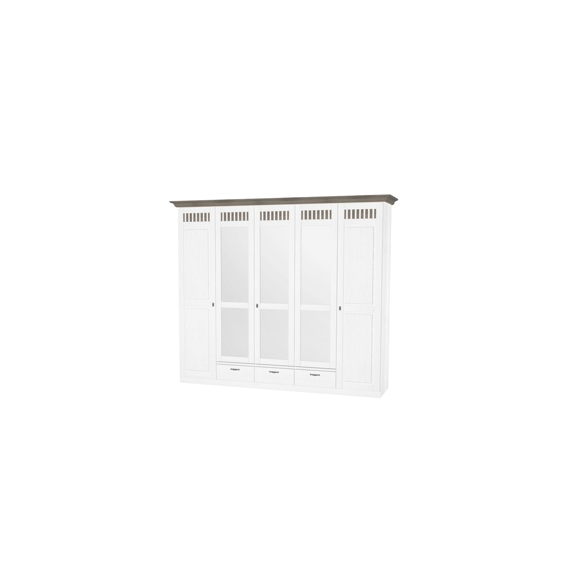 Szafa 5D z Lustrem 5092LU45 Luna MMI Sleeping Sosna Biała, Lava