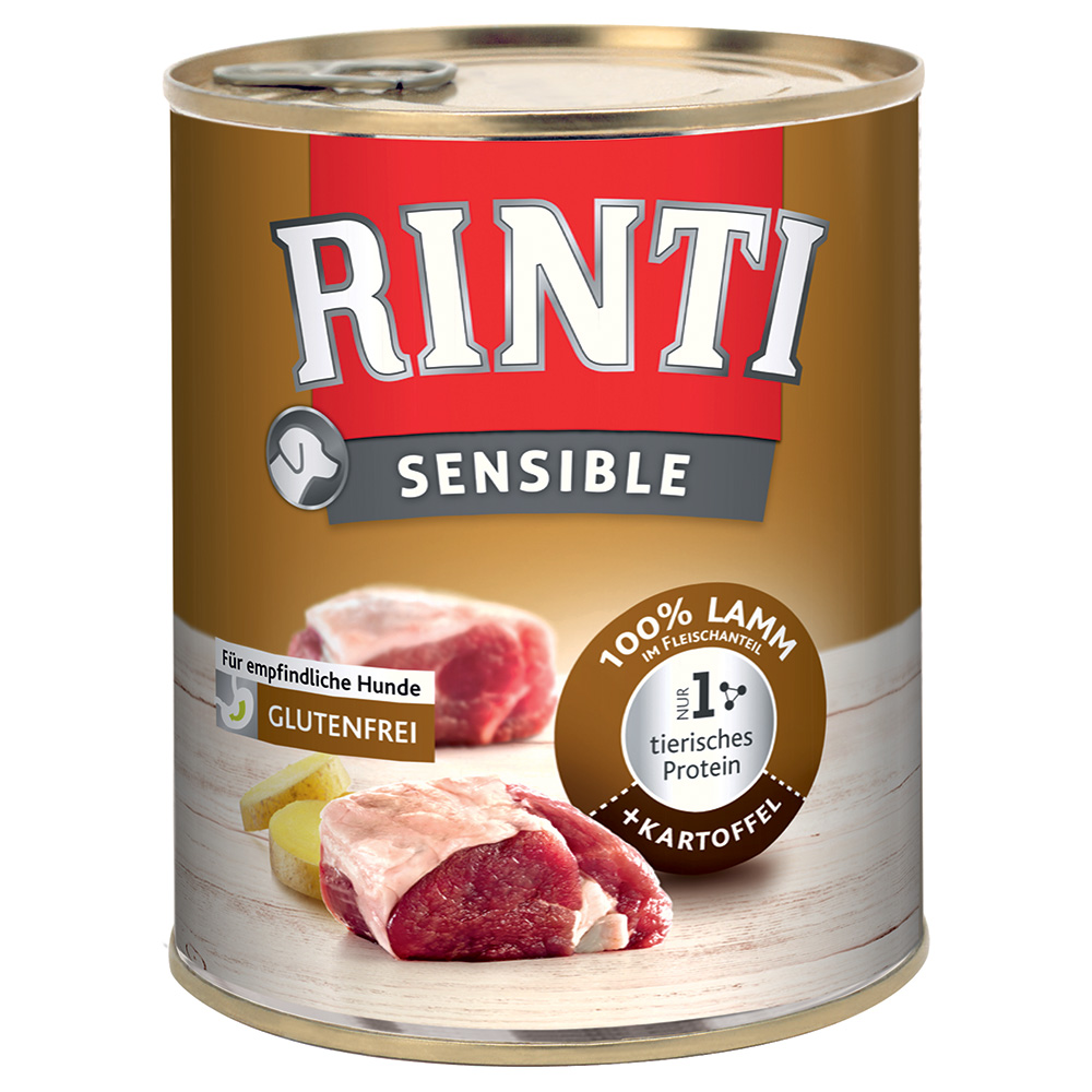 Megapakiet RINTI Sensible, 24 x 800 g - Jagnięcina z ziemniakami