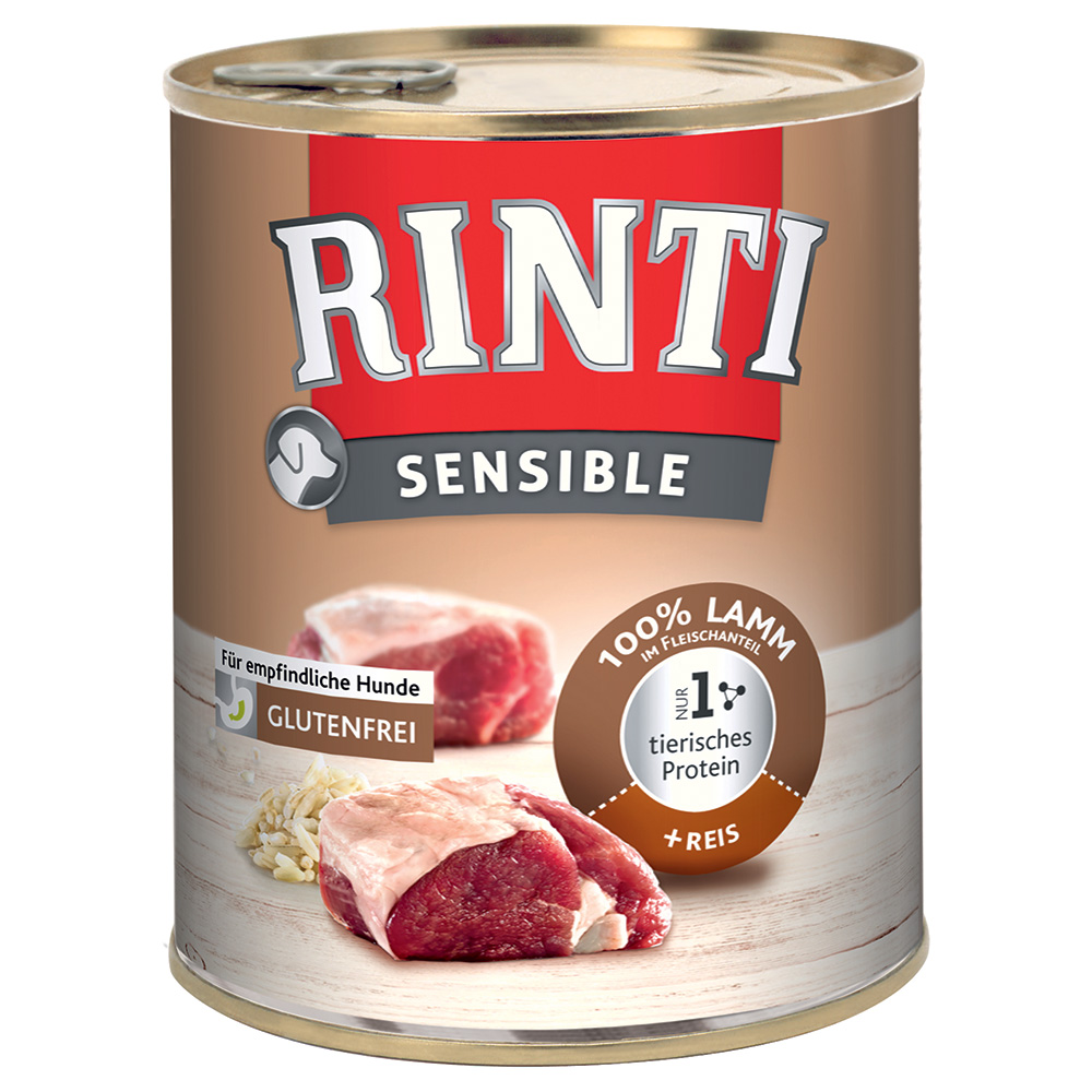 Megapakiet RINTI Sensible, 24 x 800 g - Jagnięcina z ryżem