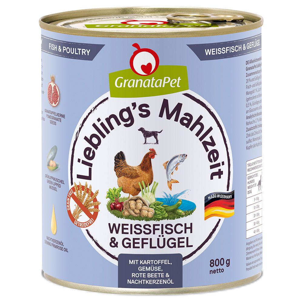 GranataPet Liebling's Mahlzeit, 6 x 800 g - Białoryb i drób