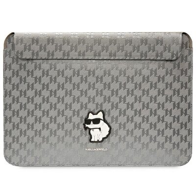Torba na tablet KARL LAGERFELD Saffiano Monogram Choupette 14 Srebrny