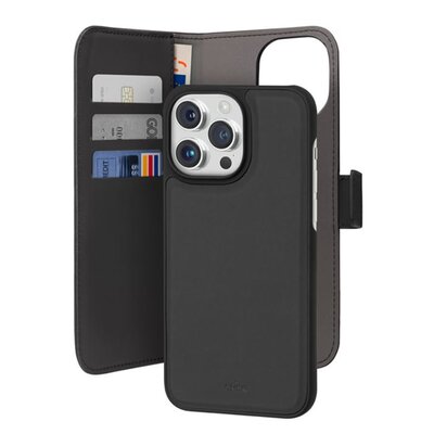 Etui PURO Wallet Detachable 2w1 do Apple iPhone 15 Pro Max Czarny