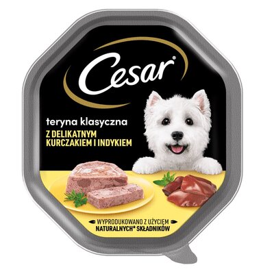 Cesar Teryna Z Delikatnym Kurczakiem I Indykiem Mokra Karma Dla Psa 150G