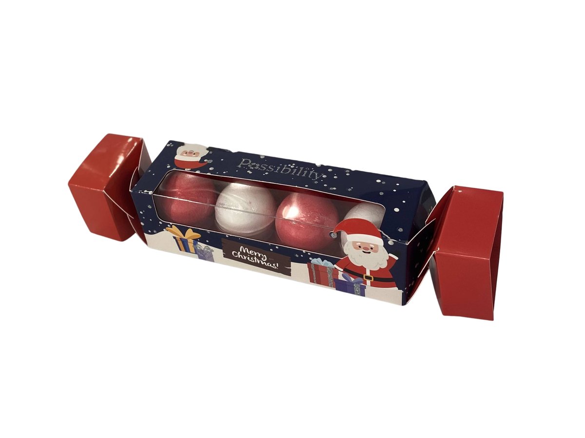 Possibility, Kule Do Kąpieli Świąteczne Opakowanie Mikołaj, 4x25g