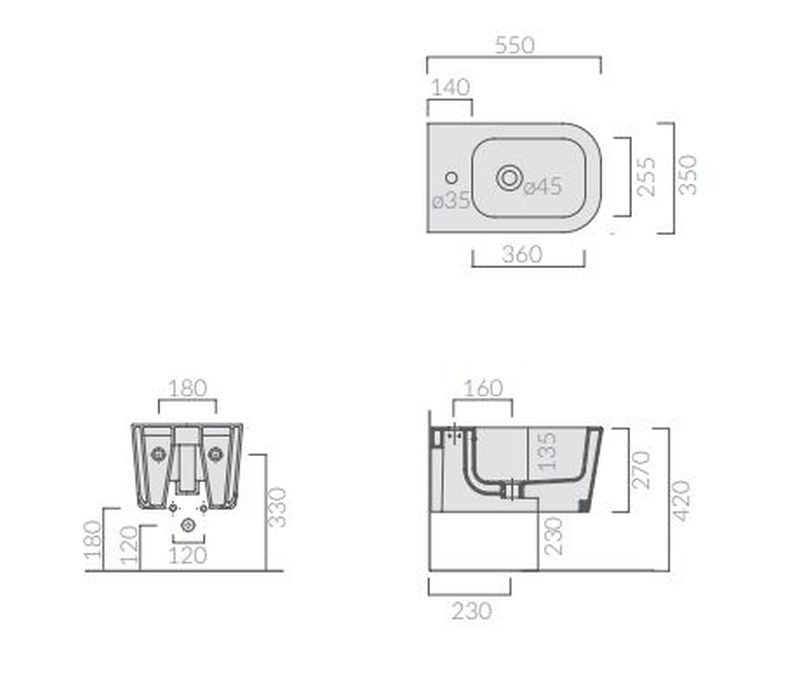 Galassia Meg11 Bidet podwieszany 55x35 cm czarny mat 5412NEMT - odbiór osobisty: Kraków, Warszawa