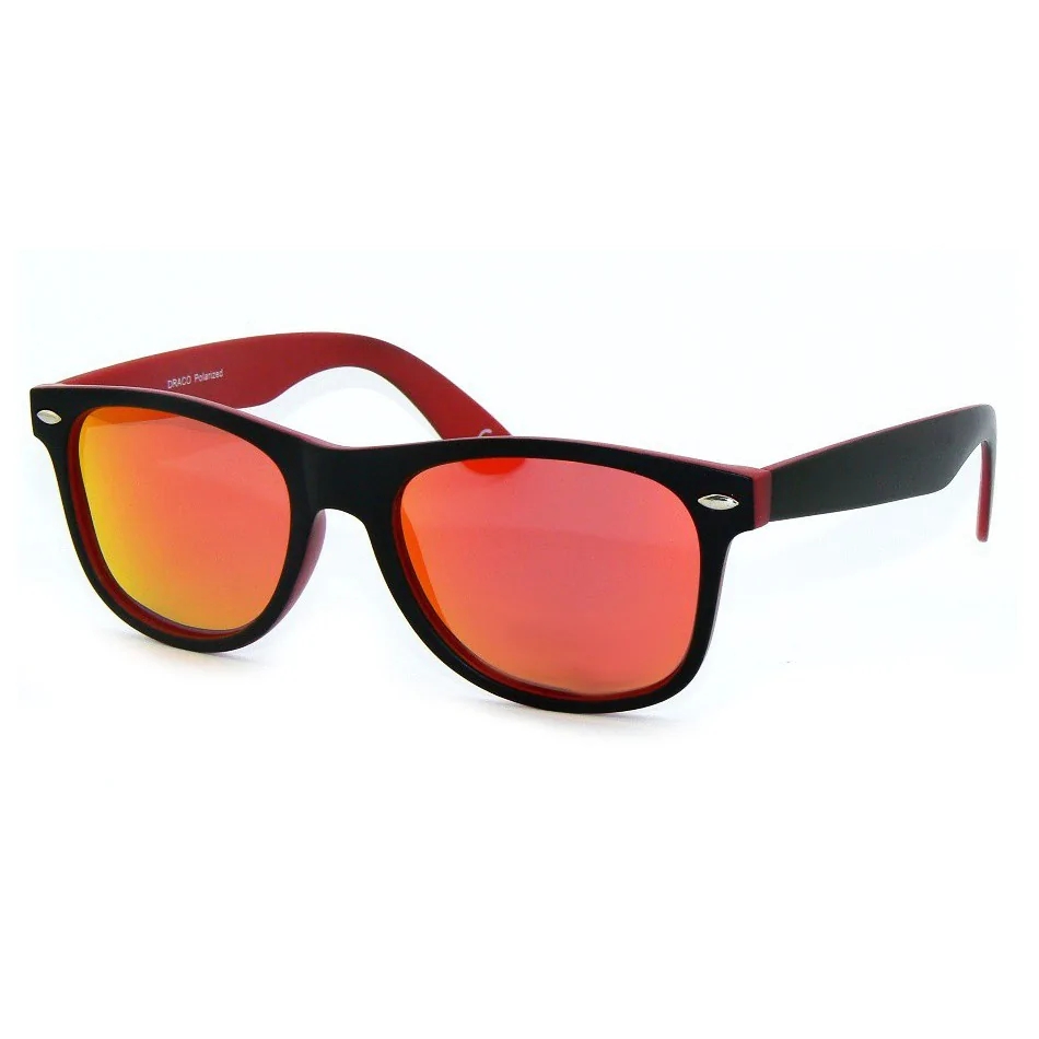 Czarno-czerwone nerdy lustrzane polaryzacja DRS-63C3