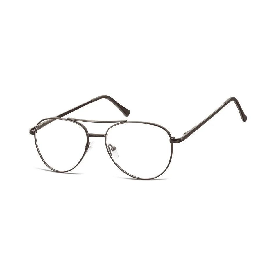 Okulary oprawki Pilotki zerówki metalowe korekcyjne 789 czarne