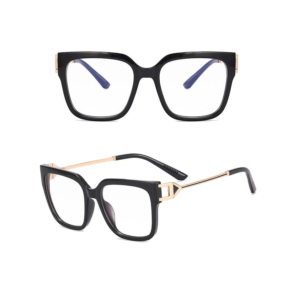 Damskie kwadratowe okulary zerówki do komputera BLUE LIGHT z flexami 25130