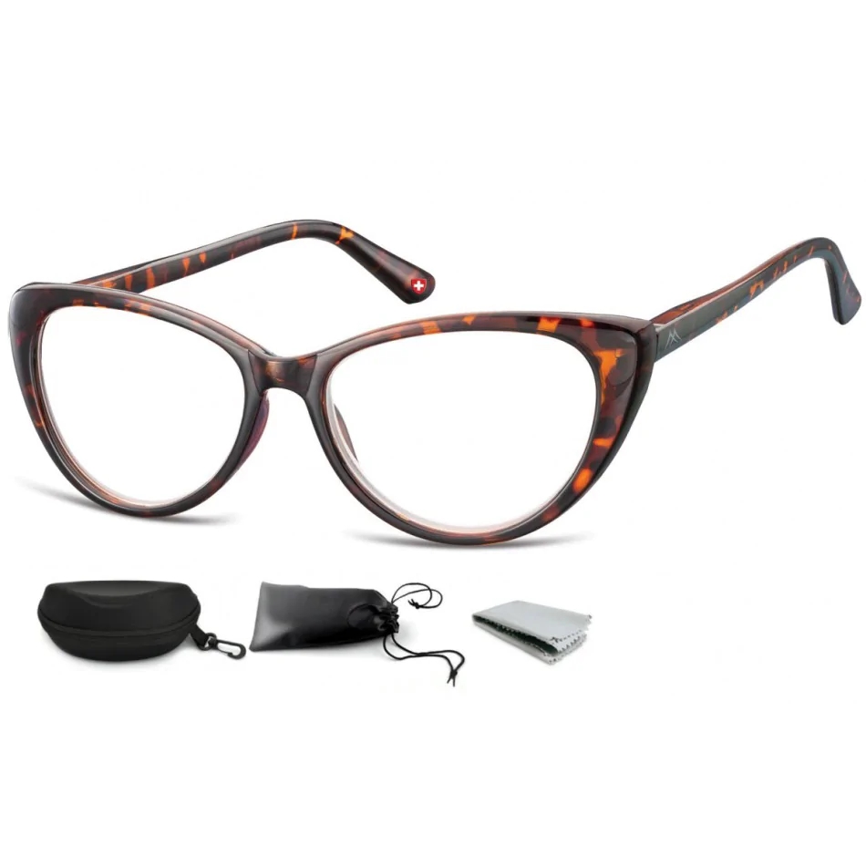 Plusy damskie Okulary Do Czytania moc: +1 Kocie Oko MR64A