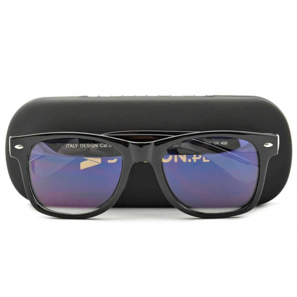 Okulary Nerd z filtrem światła niebieskiego do komputera zerówki R-BL-1580K