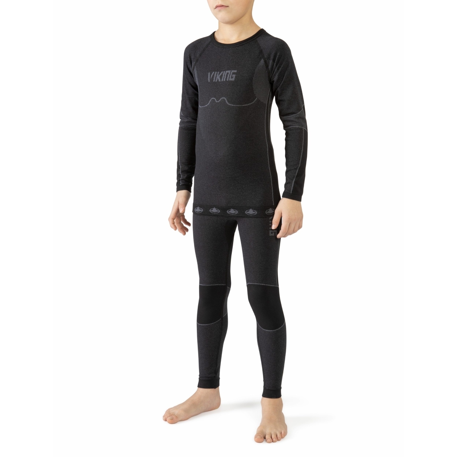 Zestaw dziecięcej bielizny termoaktywnej Viking Riko black - 140-152