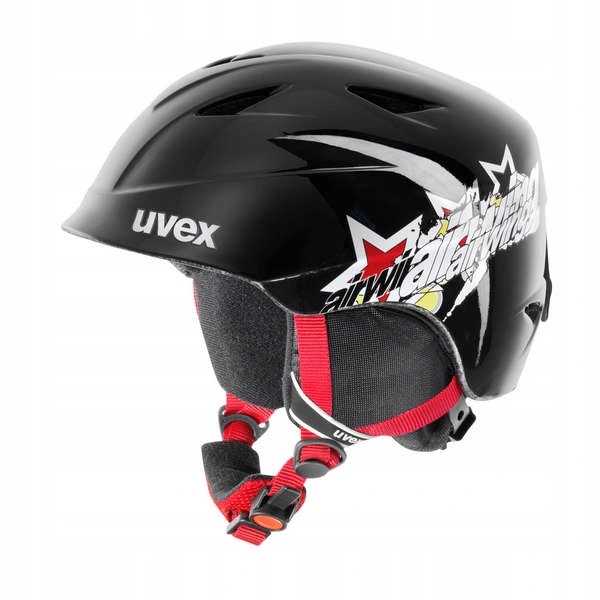 Kask narciarski dla dziecka UVEX AIRWING II black star 52-54 cm - ONESIZE
