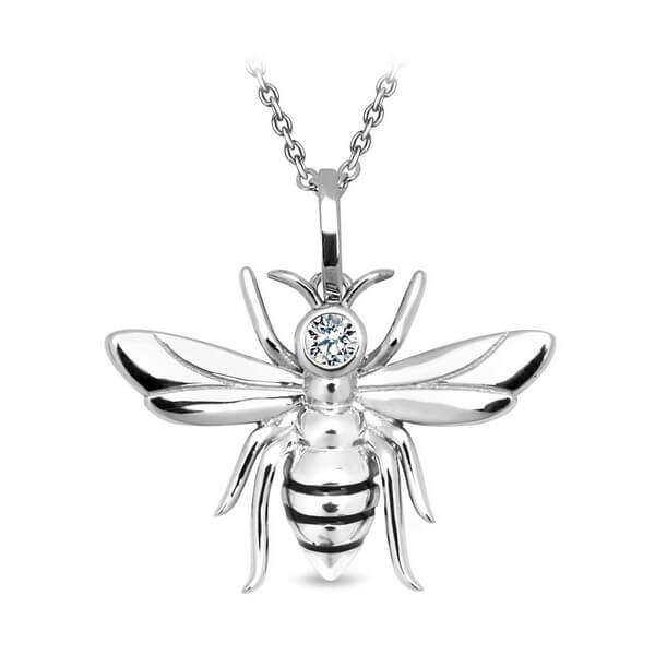 Srebrny wisiorek pszczoła z cyrkonią srebro rodowane Staviori